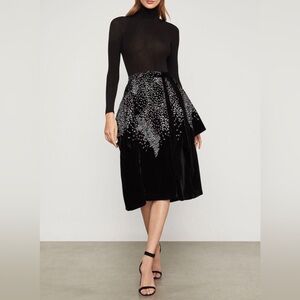 BCBGMaxAzria party skirt velvet skirt wrap skirt embroidered size S/M